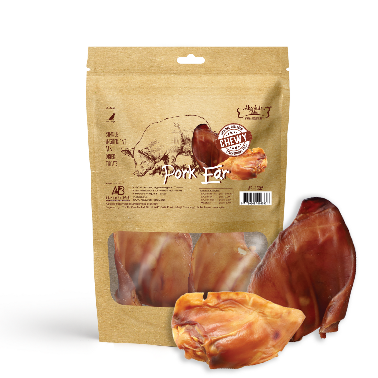 [CLEARANCE] Absolute Bites Pork Ears (2 Sizes)