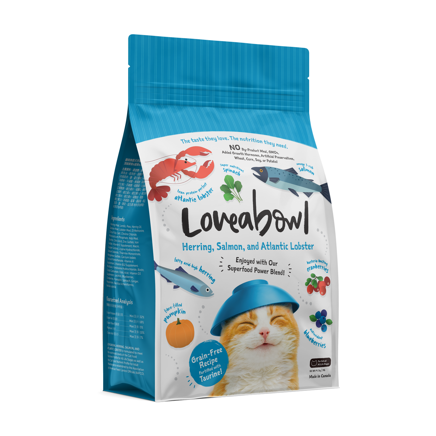 Loveabowl Herring, Salmon and Atlantic Lobster Cat Dry Food (3 Sizes)
