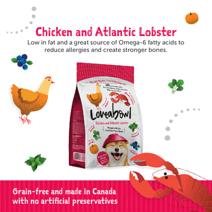Loveabowl Chicken with Atlantic Lobster Dog Dry Food (4 Sizes)