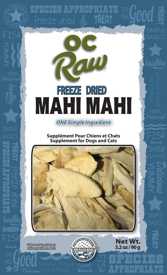 OC Raw Freeze Dried Mahi Mahi Fish Treats For Dogs & Cats 3.2oz