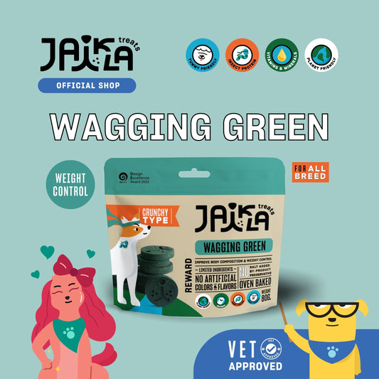 JAIKLA Healthy Dog Treats WAGGING GREEN (Weight Control) 80g
