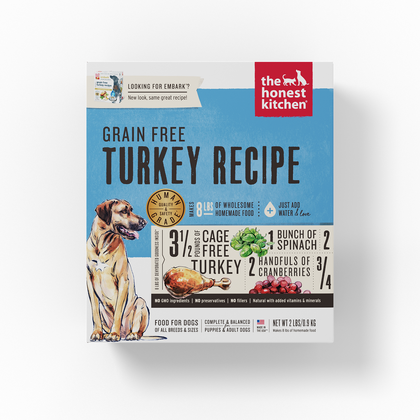 The Honest Kitchen Dehydrated Grain-Free Dog Food - Turkey Recipe (Embark) (2 Sizes)