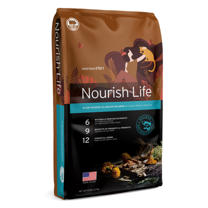 NurturePro Nourish Life Alaskan Salmon Formula for Indoor Kitten & Adult Cat Dry Food (3 Sizes)