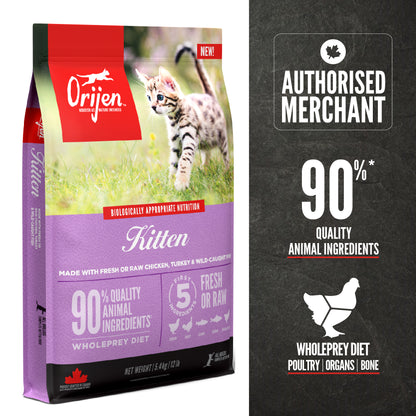 ORIJEN Kitten Freeze Dried Coated Dry Cat Food 340g/1.8kg