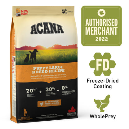 ACANA HERITAGE Freeze-Dried Coated Puppy Large Breed Dog Dry Food 11.4kg