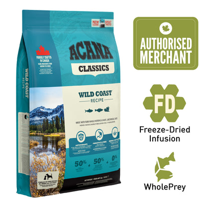 ACANA CLASSICS Freeze-Dried Coated Wild Coast Dog Dry Food (2kg/11.4kg)