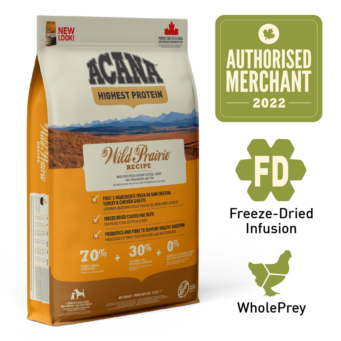 ACANA REGIONALS Freeze-Dried Infused Wild Prairie Dog Dry Food (2kg/11.4kg)