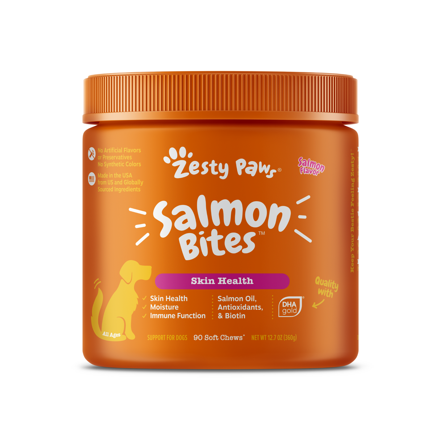 Zesty Paws Salmon Bites 90ct - Jar