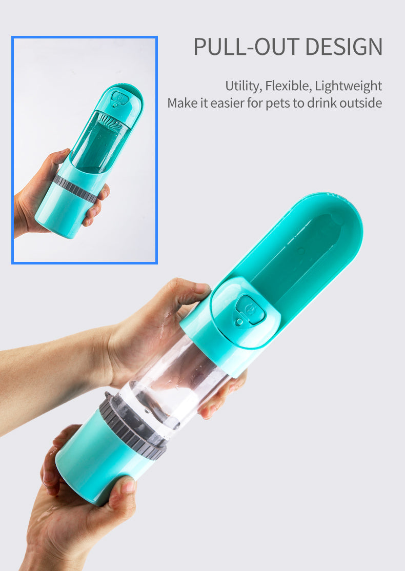 Retractable Travel Water Bottle with Food Storage - BPA Free (4 Colours)