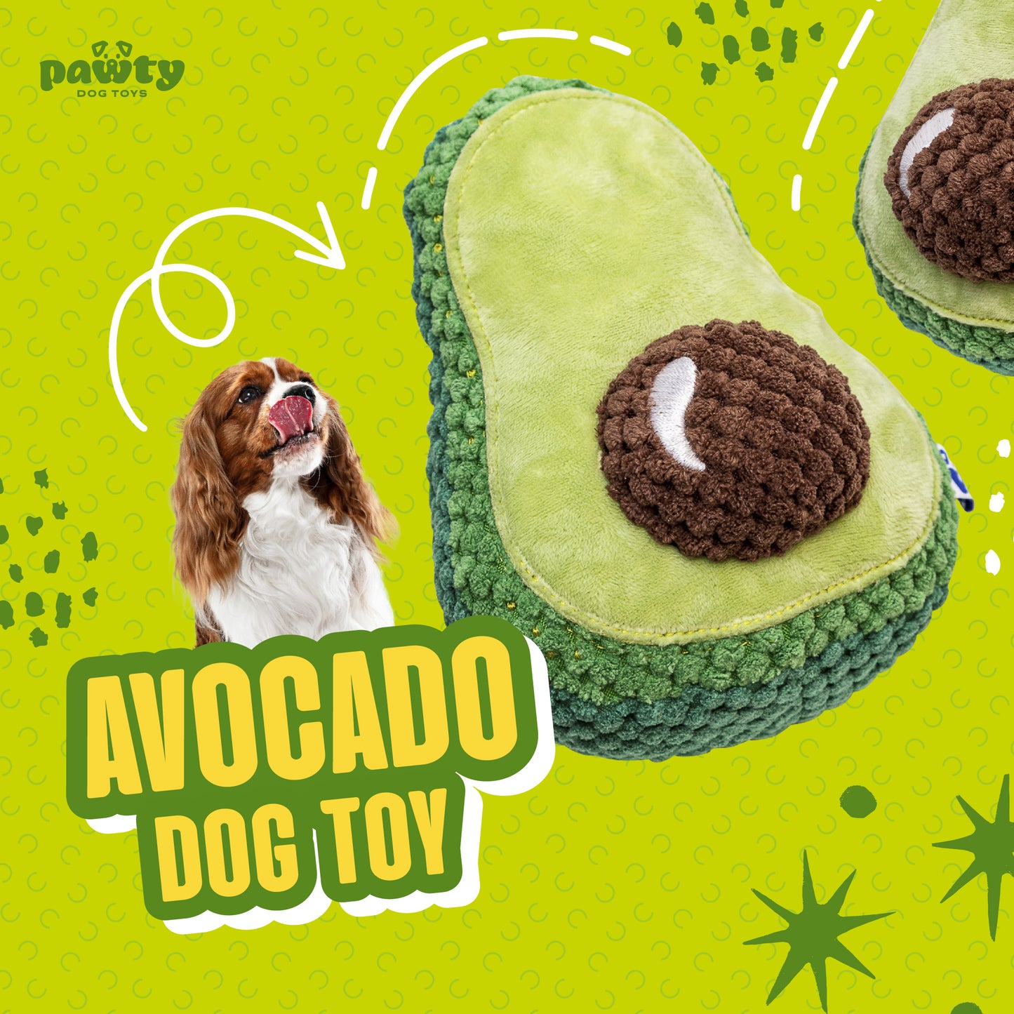 Pawty Dog Toys Avocado Plush Toy
