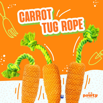 Pawty Dog Toys Carrot Tug Rope Interactive Toy