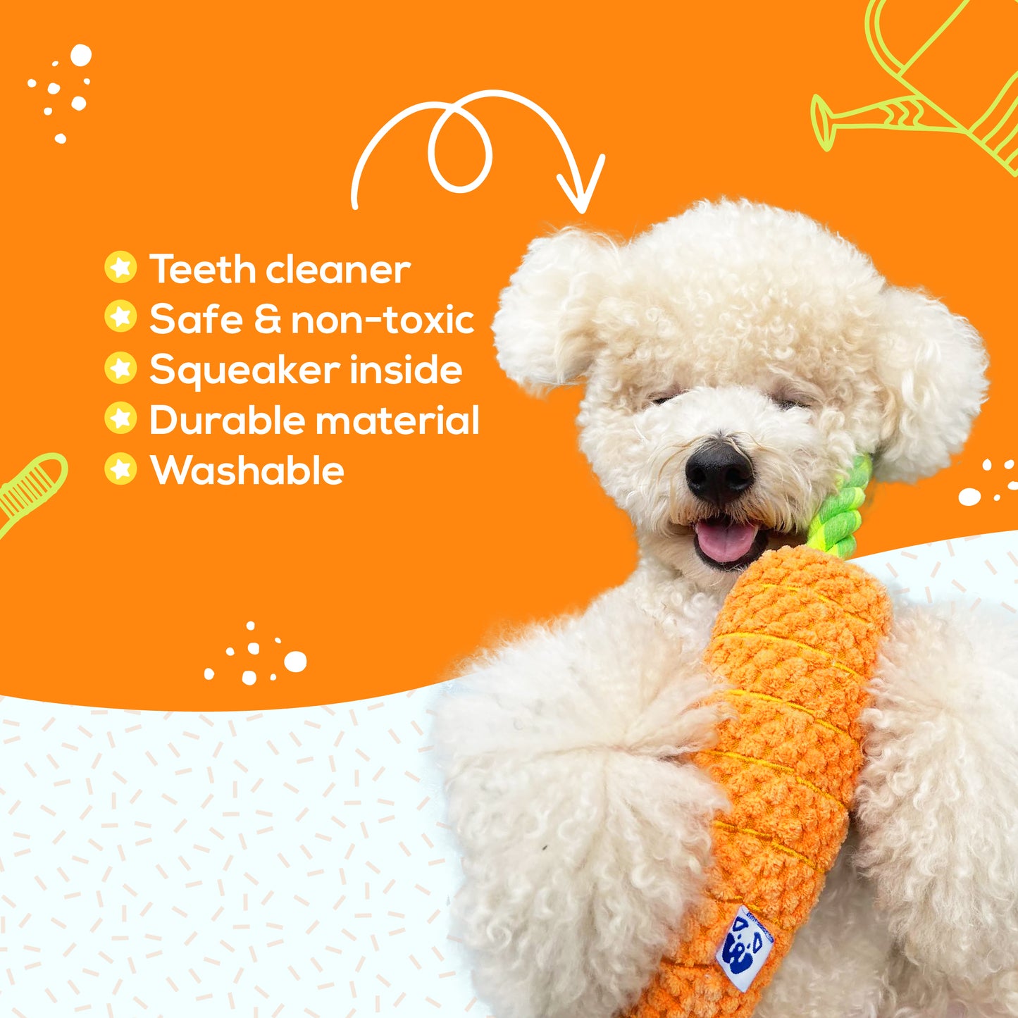 Pawty Dog Toys Carrot Tug Rope Interactive Toy