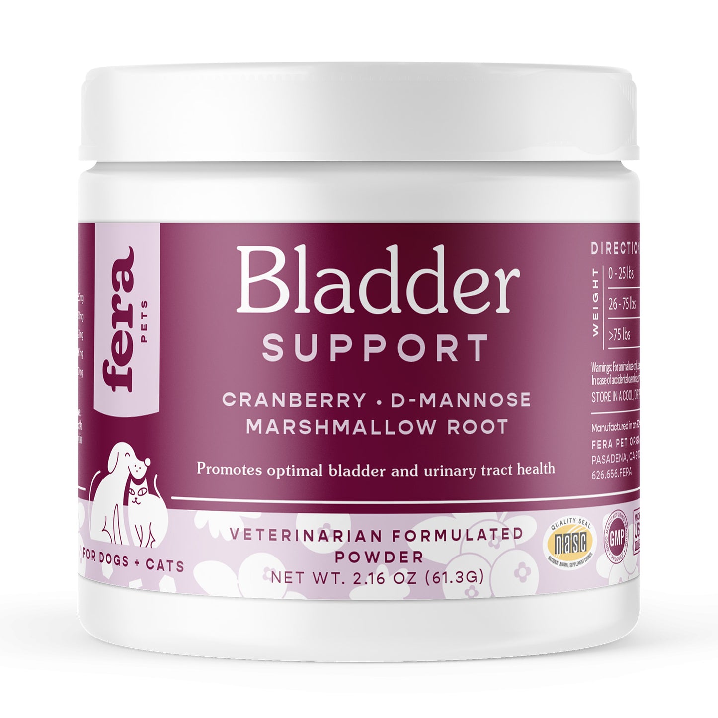 Fera Pets Bladder Support Supplement For Dogs & Cats (60 servings, powder) 2.1oz