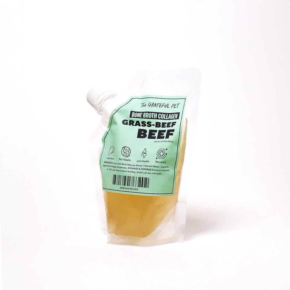 The Grateful Pet Bone Broth for Dogs & Cats - Beef Collagen 240ml