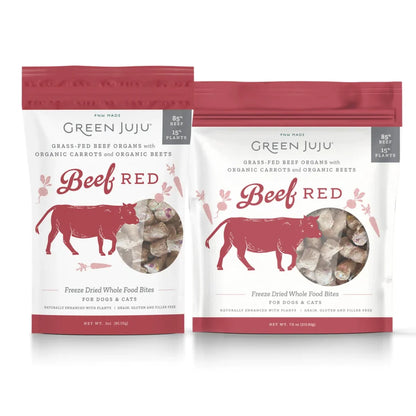 Green Juju Whole Food Bites Freeze Dried Toppers - Beef Red (2 Sizes)