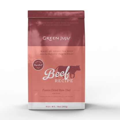 Green Juju Freeze Dried Raw Dog Food 14oz - Beef Recipe