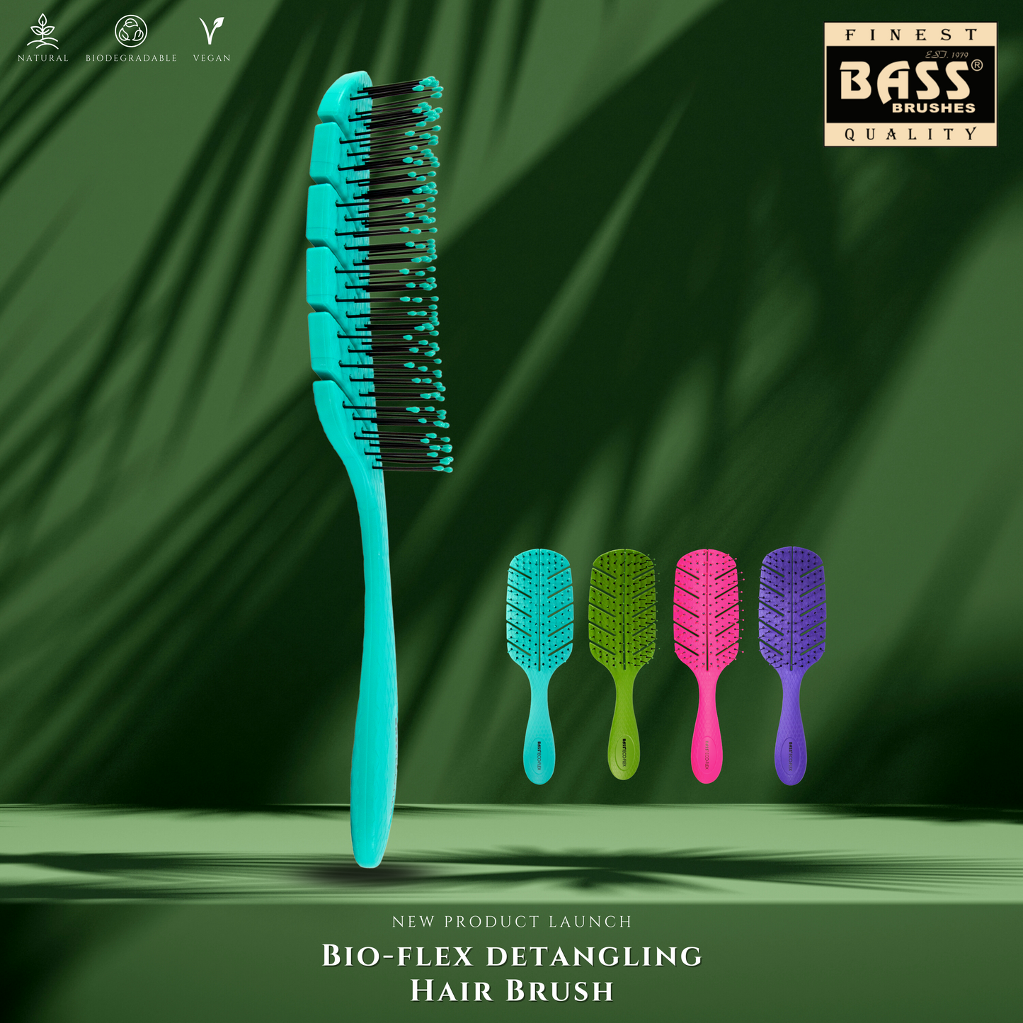 Bass Brushes BIO-FLEX Detangling Hair Brush (4 colours)