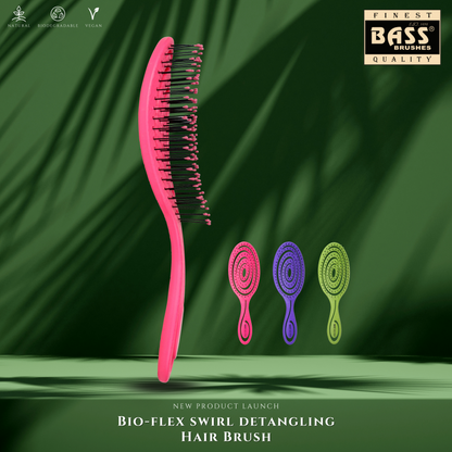 Bass Brushes BIO-FLEX Swirl Detangling Hair Brush (3 colours)
