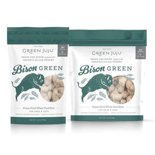 Green Juju Whole Food Bites Freeze Dried Toppers - Bison Green (2 Sizes)