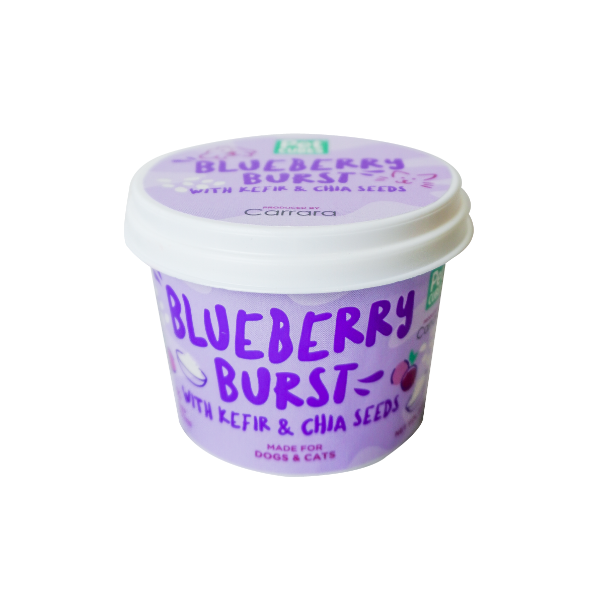 PetCubes Ice Cream for Dogs & Cats - Blueberry Burst with Kefir and Chia Seeds 3.5oz