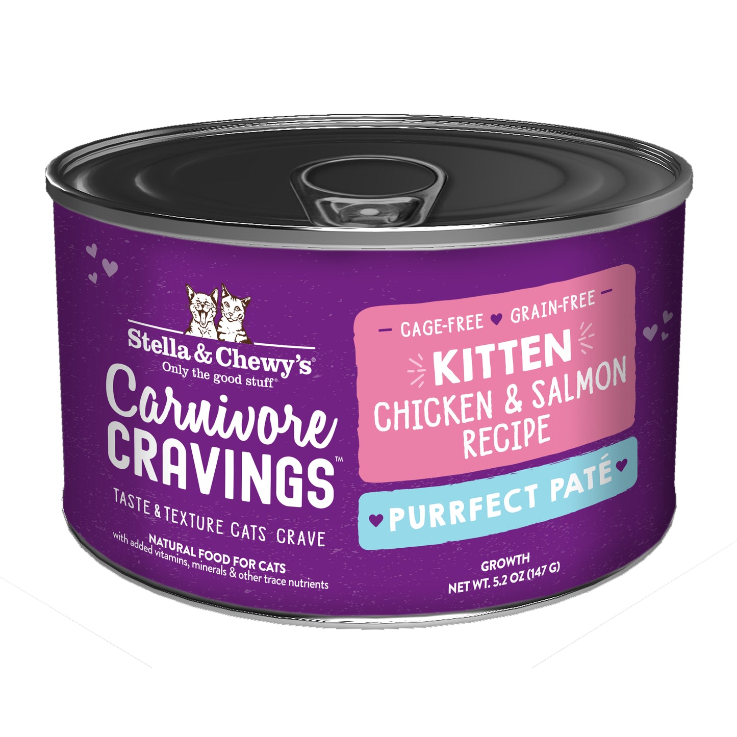Stella and Chewy's Carnivore Cravings Purrfect Pate Kitten - Chicken & Salmon Recipe 5.2oz