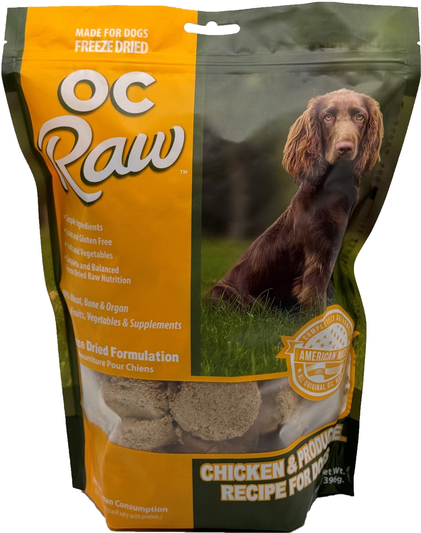 OC Raw Dog Freeze Dried Raw For Dogs - Chicken & Produce Sliders 14oz