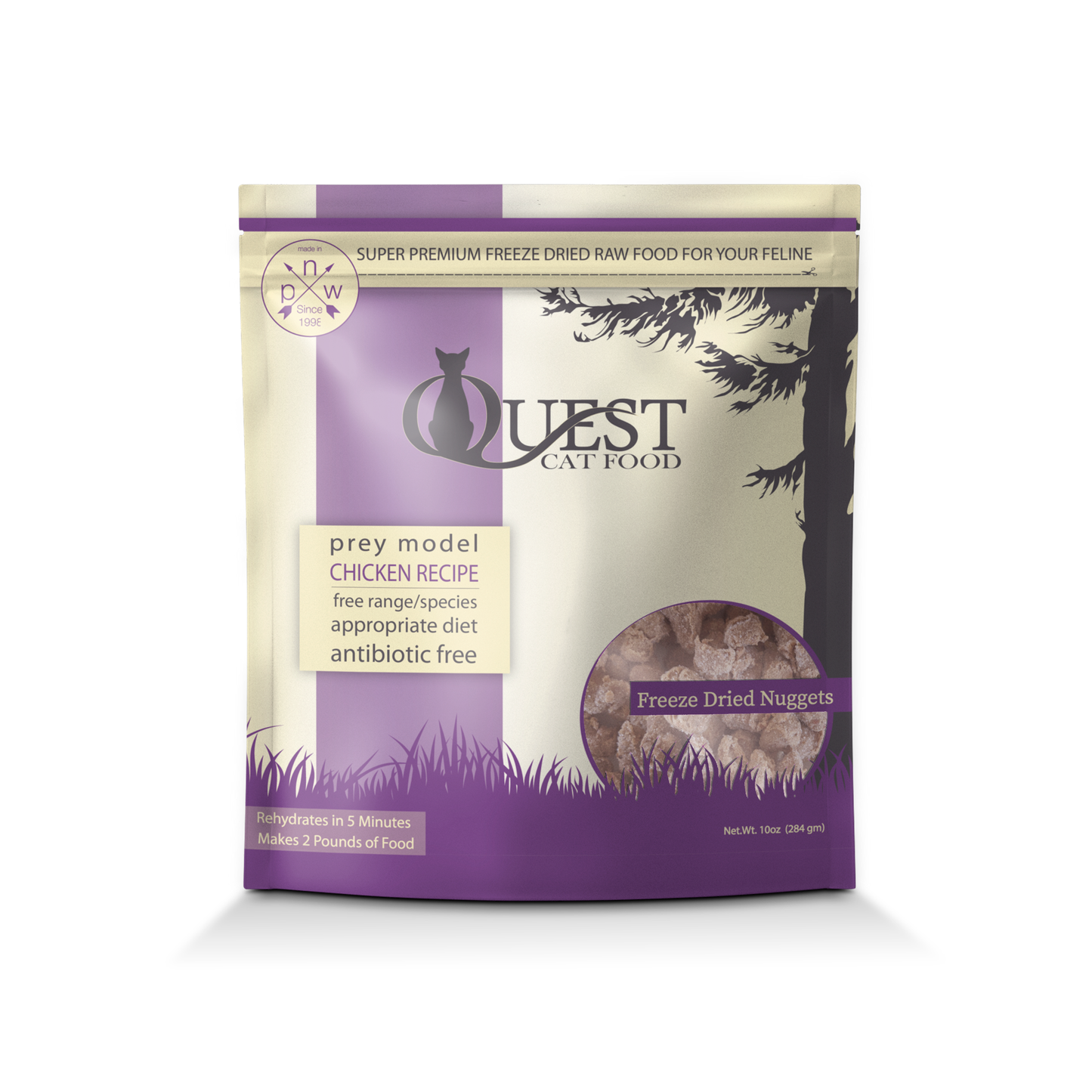 Quest Prey Model Cat Food Freeze Dried Chicken Bite Size Nuggets 10oz