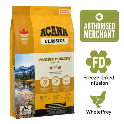 ACANA CLASSICS Freeze-Dried Coated Prairie Poultry Dog Dry Food (2kg/11.4kg)