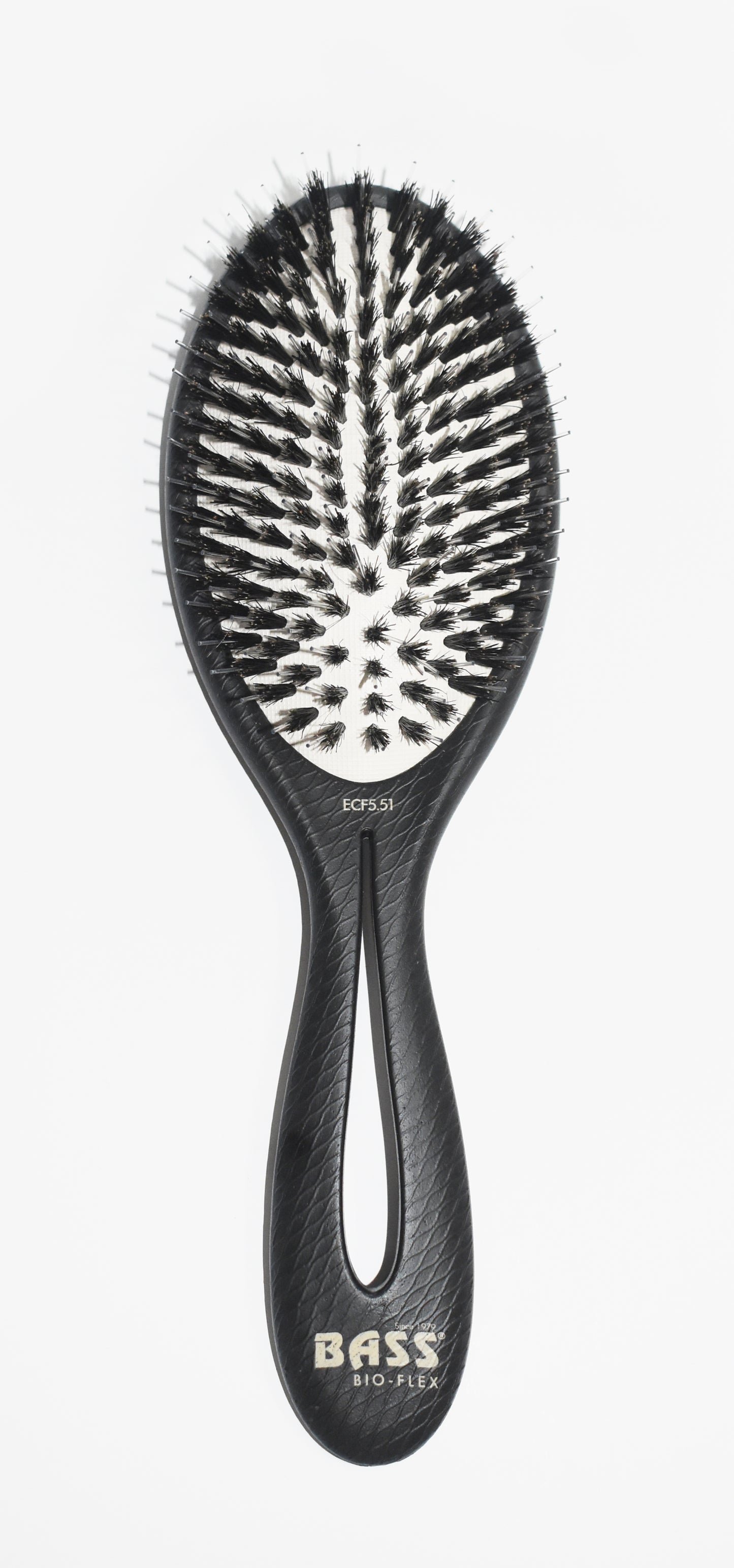 Bass Brushes BIO-FLEX Shine Hair Brush - Black Bristles (Black)