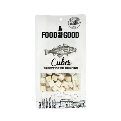 Food For The Good Freeze Dried Cat & Dog Treats - Cod Fish Cubes 50g