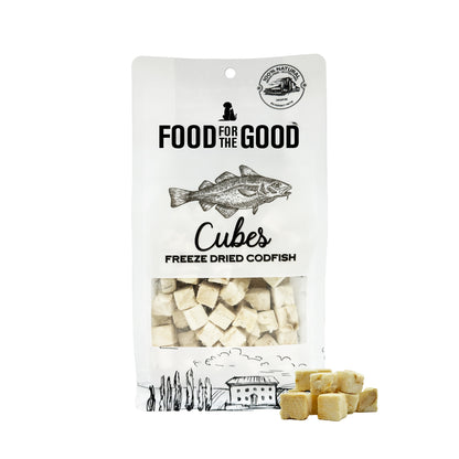 Food For The Good Freeze Dried Cat & Dog Treats - Cod Fish Cubes 50g