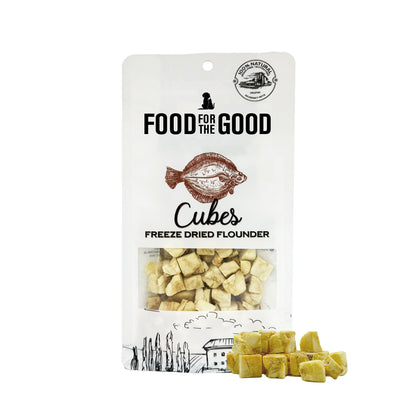 Food For The Good Freeze Dried Cat & Dog Treats - Flounder Cubes 40g