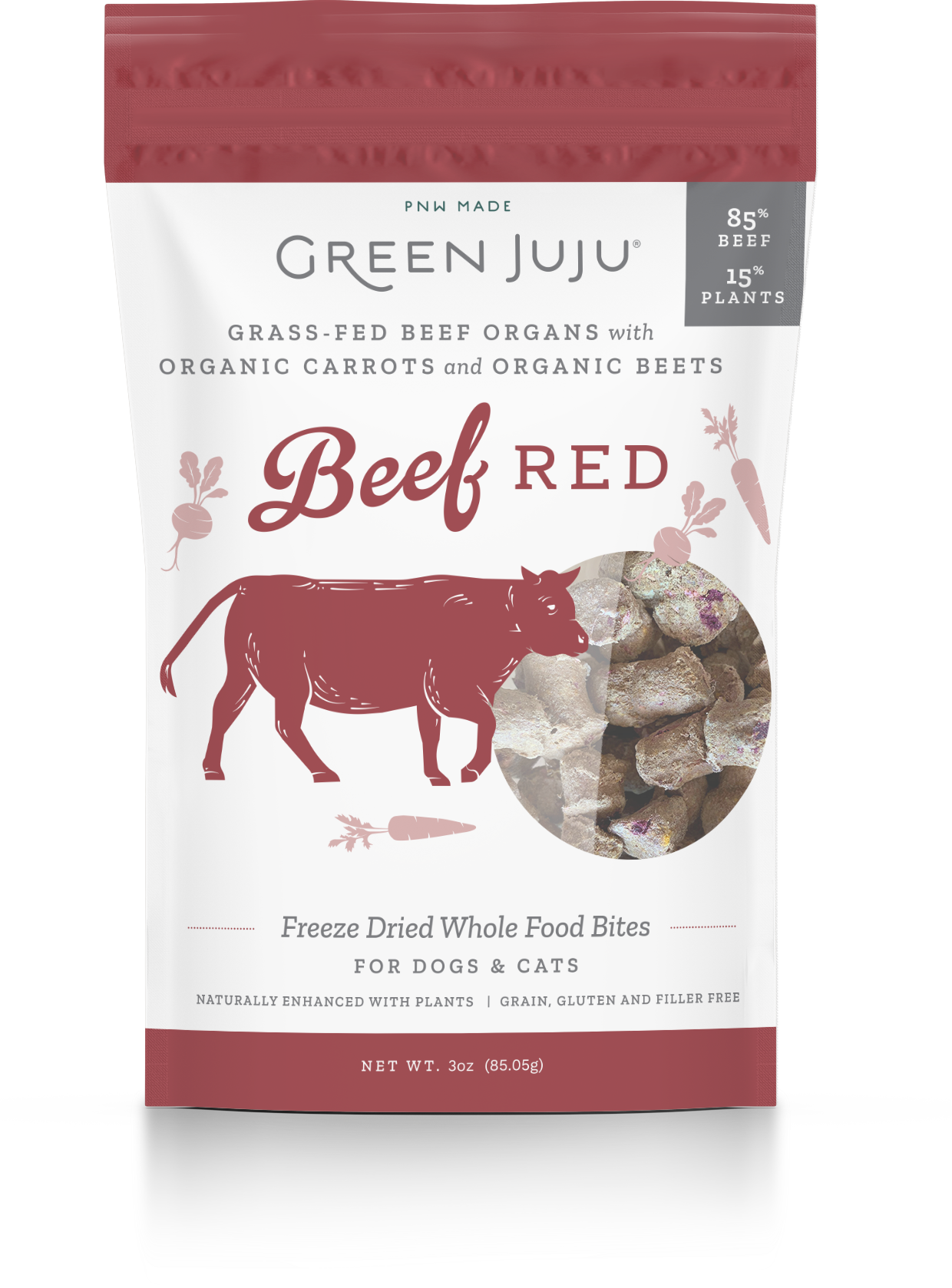 Green Juju Whole Food Bites Freeze Dried Toppers - Beef Red (2 Sizes)