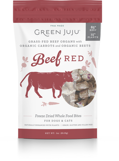 Green Juju Whole Food Bites Freeze Dried Toppers - Beef Red (2 Sizes)