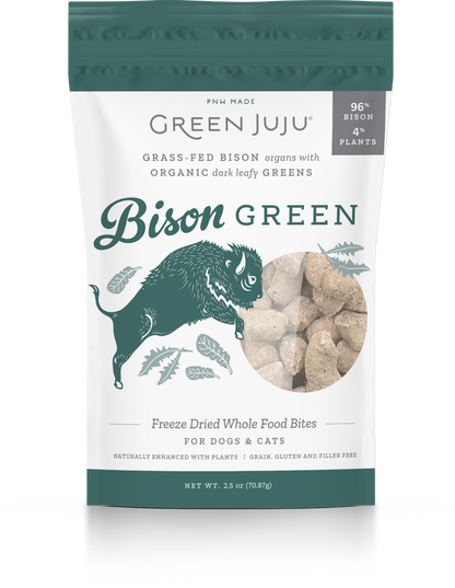 Green Juju Whole Food Bites Freeze Dried Toppers - Bison Green (2 Sizes)