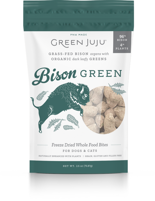 Green Juju Whole Food Bites Freeze Dried Toppers - Bison Green (2 Sizes)