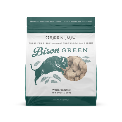 Green Juju Whole Food Bites Freeze Dried Toppers - Bison Green (2 Sizes)
