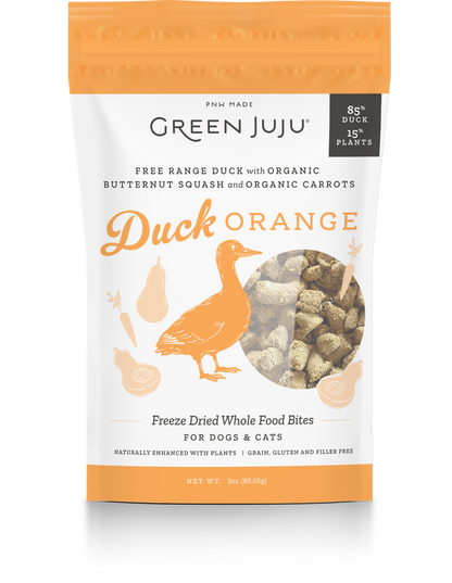 Green Juju Whole Food Bites Freeze Dried Toppers - Duck Orange (2 Sizes)