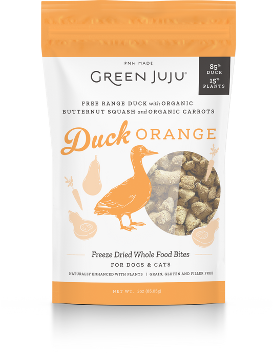 Green Juju Whole Food Bites Freeze Dried Toppers - Duck Orange (2 Sizes)