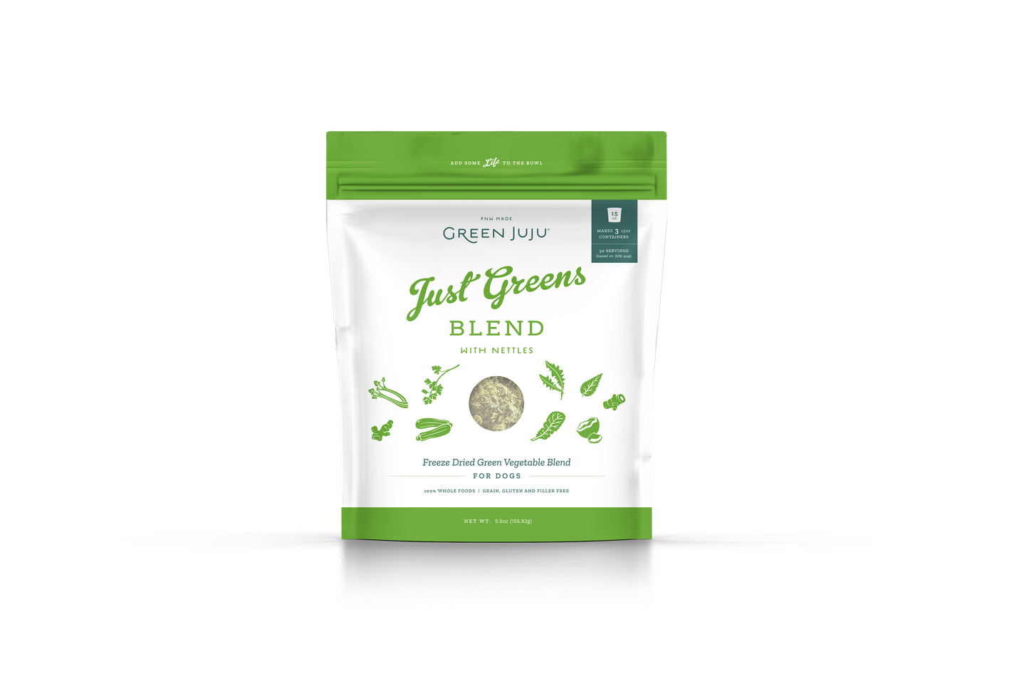 Green Juju Freeze-Dried Just Greens Blend with Nettles (2 Sizes)