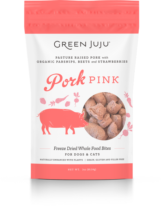 Greeen Juju Whole Food Bites Freeze Dried Toppers - Pork Pink (2 Sizes)