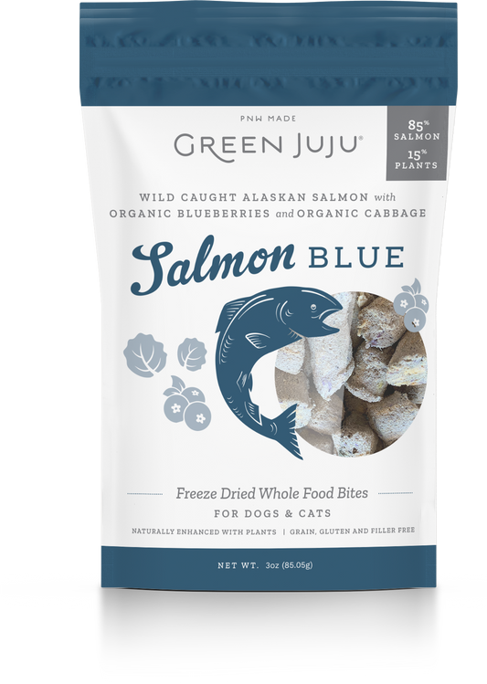 Green Juju Whole Food Bites Freeze Dried Toppers - Salmon Blue (2 Sizes)