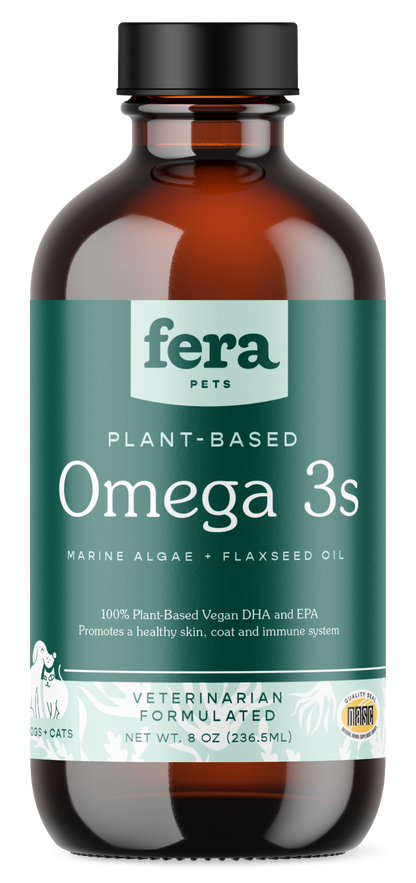 Fera Pet Organics Plant-Based Omega 3s Algae + Flaxseed Oil Supplement For Dogs & Cats 8oz