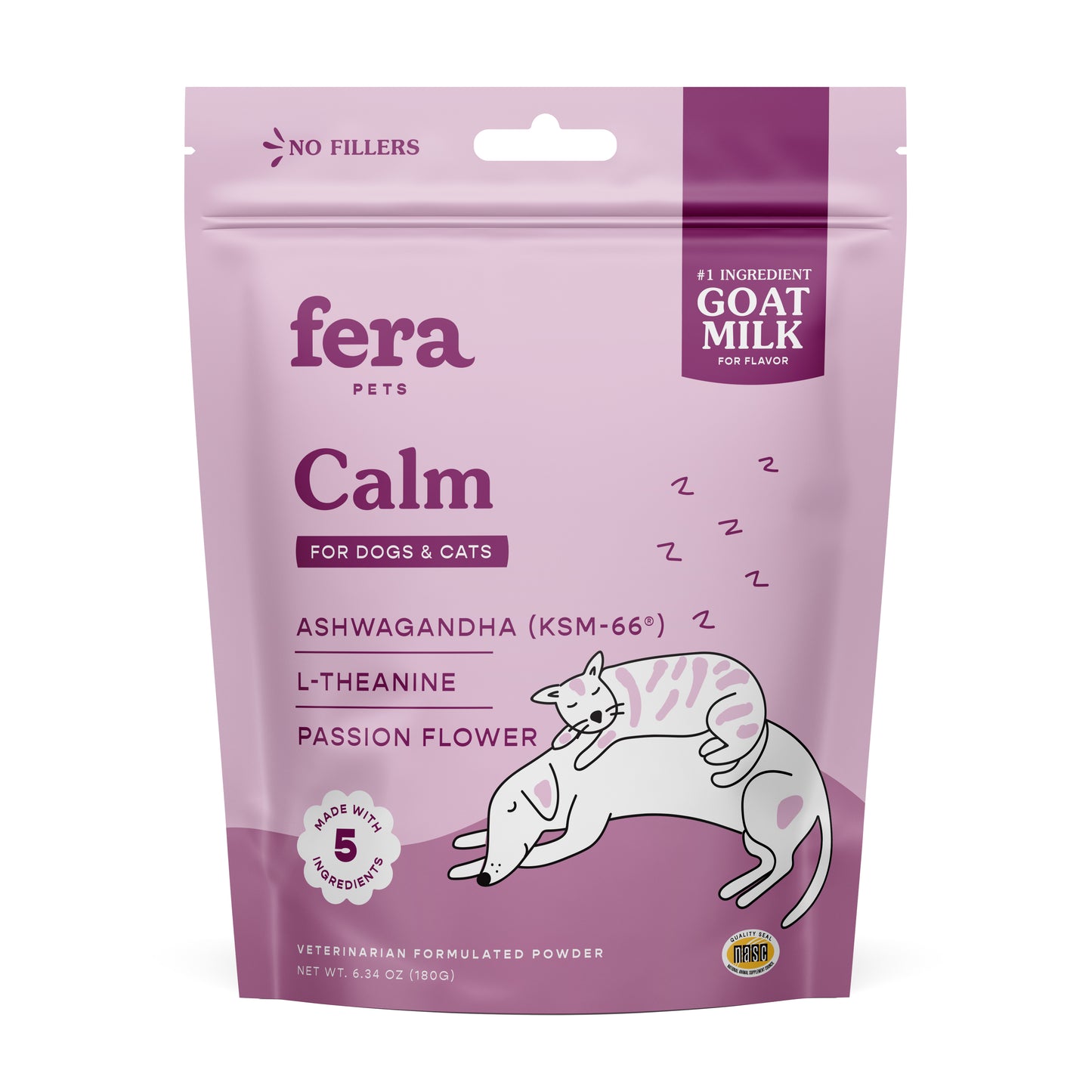 Fera Pets Calm Goat Milk Topper Supplement Powder For Dogs & Cats 180g