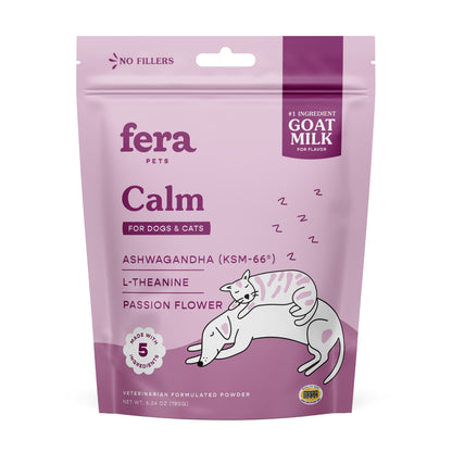 Fera Pet Organics Calm Goat Milk Topper Supplement Powder For Dogs & Cats 180g