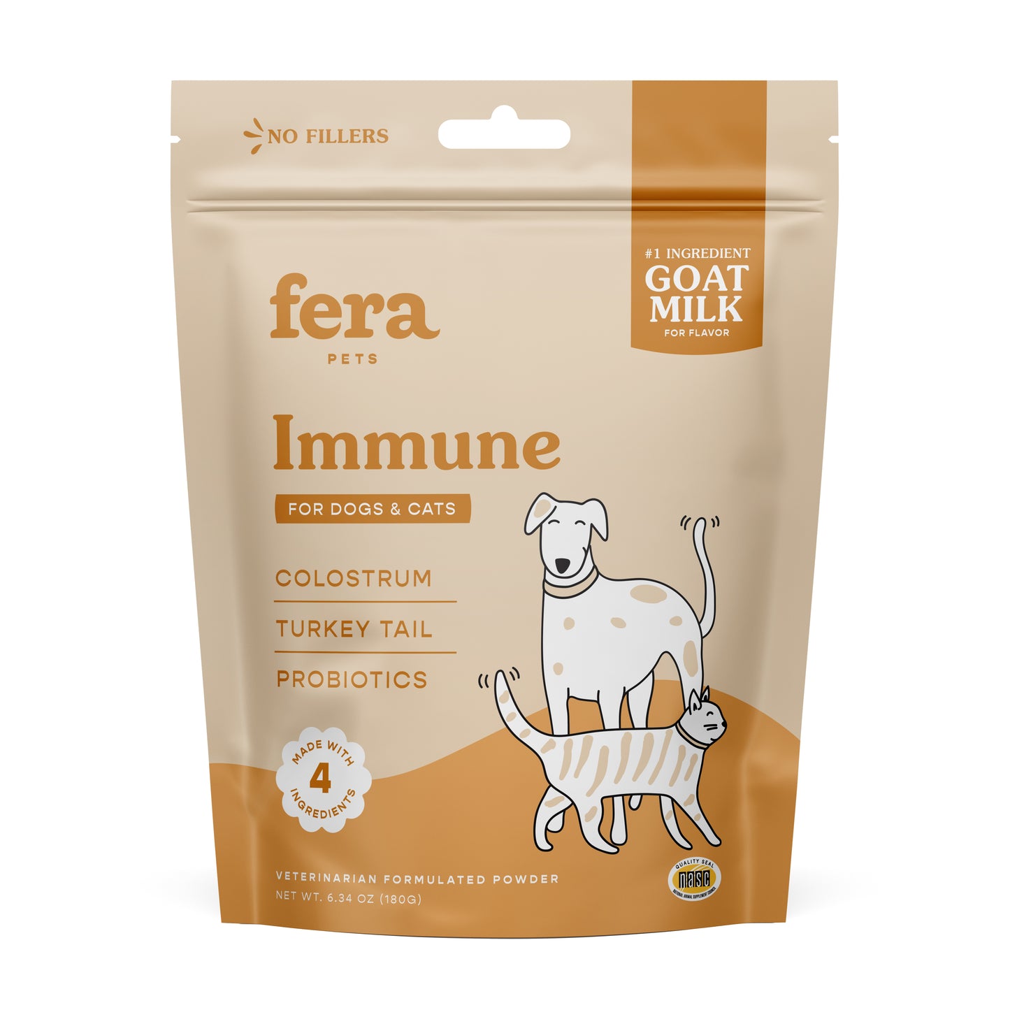 Fera Pet Organics Immune Goat Milk Topper Supplement Powder For Dogs & Cats 180g