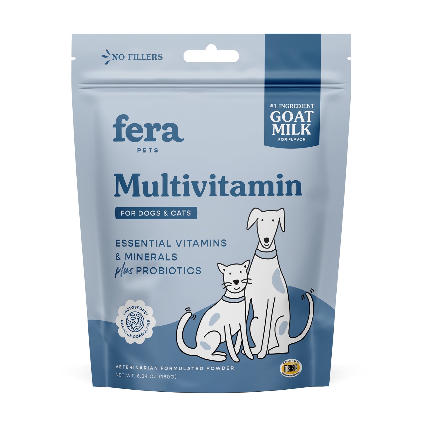 Fera Pet Organics Multivitamin Goat Milk Topper Supplement Powder For Dogs & Cats 180g