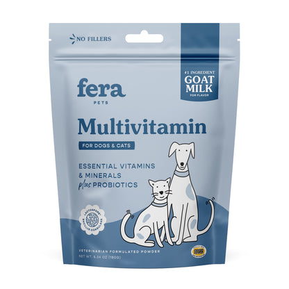 Fera Pets Multivitamin Goat Milk Topper Supplement Powder For Dogs & Cats 180g