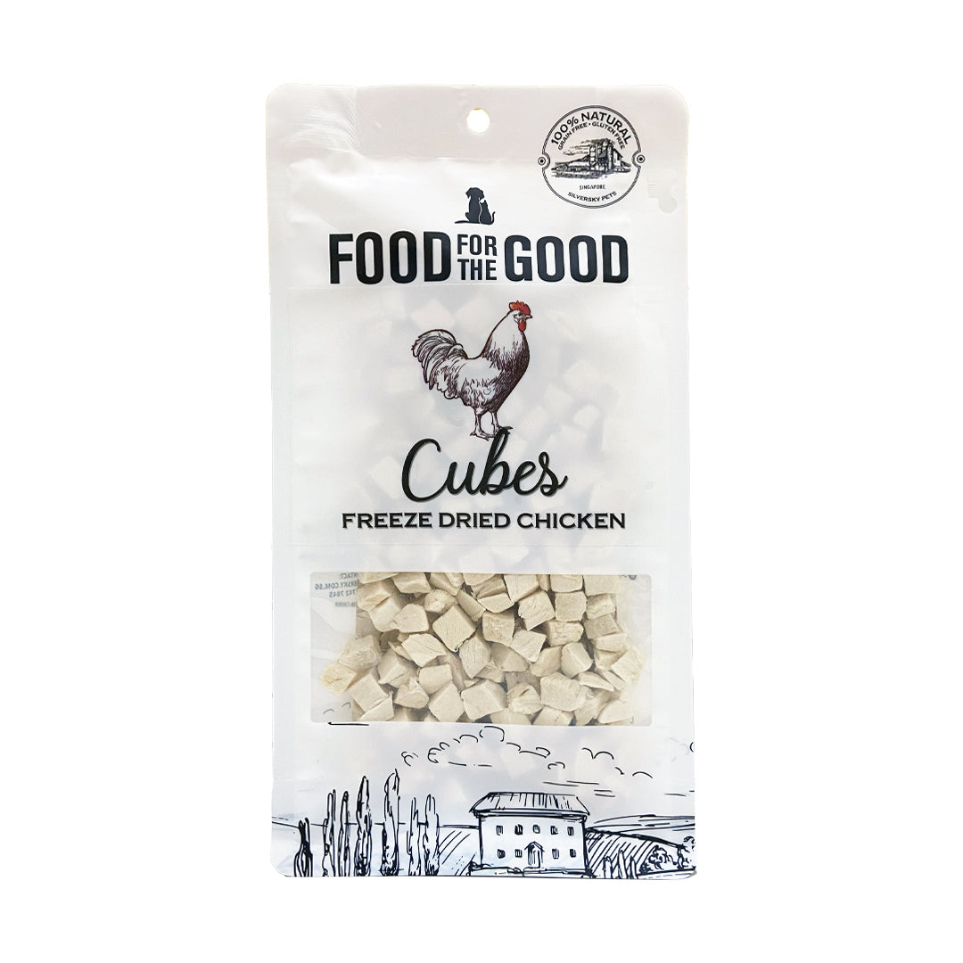 Food For The Good Freeze Dried Cat & Dog Treats - Chicken Cubes 80g