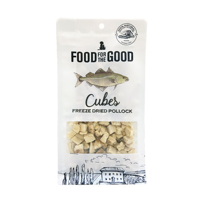 Food For The Good Freeze Dried Cat & Dog Treats - Pollack Cubes 50g